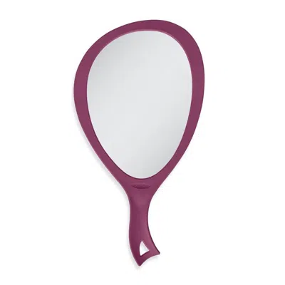 Zadro Large Teardrop Handheld Mirror With Curved Handle - Magenta In Purple