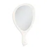 Zadro Large Teardrop Handheld Mirror With Curved Handle - Off White In White