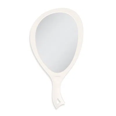 Zadro Large Teardrop Handheld Mirror With Curved Handle - Off White