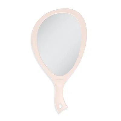 Zadro Large Teardrop Handheld Mirror With Curved Handle - Pastel Pink