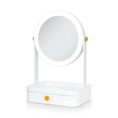 Zadro Led Lighted Makeup Mirror With 5x/1x, Storage Drawer & Tray - White