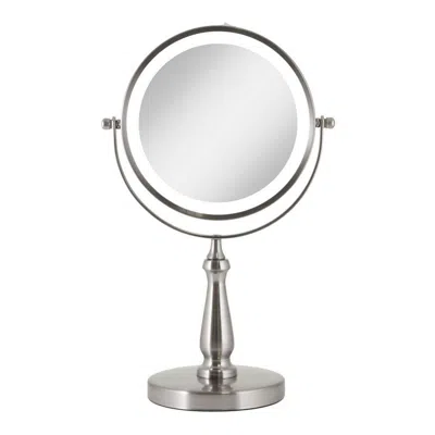 Zadro Led Lighted Makeup Mirror With 8x/1x Magnification - Satin Nickel