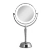 Zadro Led Lighted Makeup Mirrors With 10x/1x, Usb Charging Port - Satin Nickel In Metallic