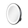 Zadro Led Ring Lighted Compact Mirror With 15x, Suction Cups - Black In Brown