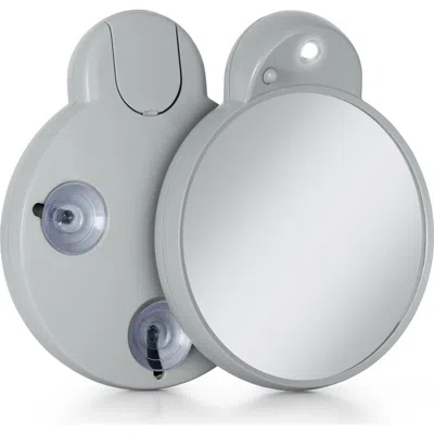 Zadro Lighted Compact Mirror With 10x Magnification & Retractable Suction Cups In Gray