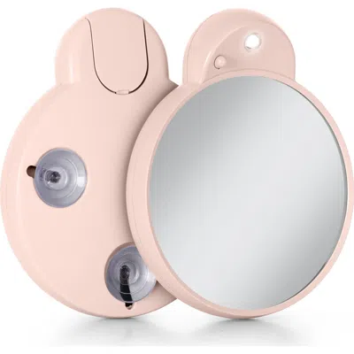 Zadro Lighted Compact Mirror With 10x Magnification & Retractable Suction Cups In Pink
