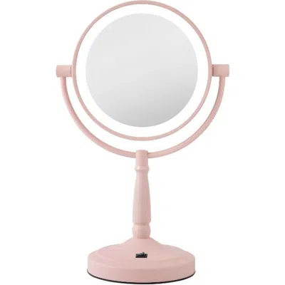 Zadro Lighted Makeup Mirror With 10x/1x Magnifications & Cordless In Blush