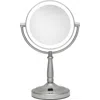 Zadro Lighted Makeup Mirror With 5x/1x Magnifications & Cordless In Satin Nickel
