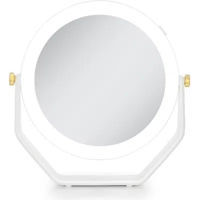 Zadro Lighted Makeup Mirror With 5x/1x Magnifications, Swivel & Battery In White