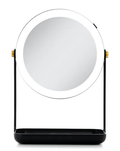 Zadro Lighted Makeup Mirror With Accessory Tray & Phone Holder In Black