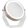Zadro Lighted Makeup Mirror With Magnification & Swivel In Rose Gold