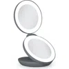 Zadro Lighted Travel Mirror With Magnification & Folding-to-compact In Black