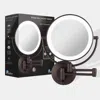 Zadro Lighted Wall Mounted Makeup Mirror With 10x/1x Battery/cord - Oil Rubbed Bronze