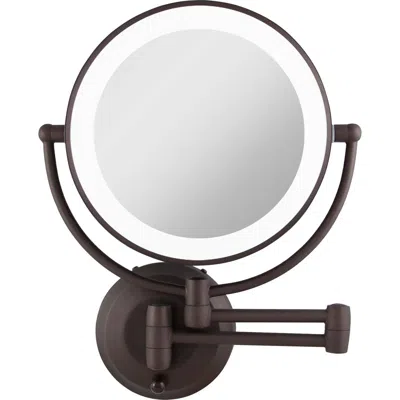 Zadro Lighted Wall Mounted Makeup Mirror With 10x/1x Magnification & Extendable Arm In White