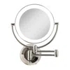 Zadro Lighted Wall Mounted Makeup Mirror With 5x/1x Battery/cord - Polished Nickel In Metallic