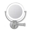Zadro Lighted Wall Mounted Makeup Mirror With 5x/1x Battery/cord - Satin Nickel In Brown