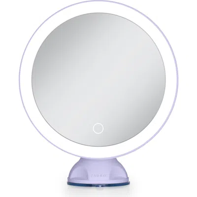 Zadro Lighted Wall Mounted Suction Cup Makeup Mirror With 10x Magnification In Pink
