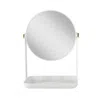 Zadro Makeup Mirror With 5x/1x Magnification, Tray & Phone Holder - White In White