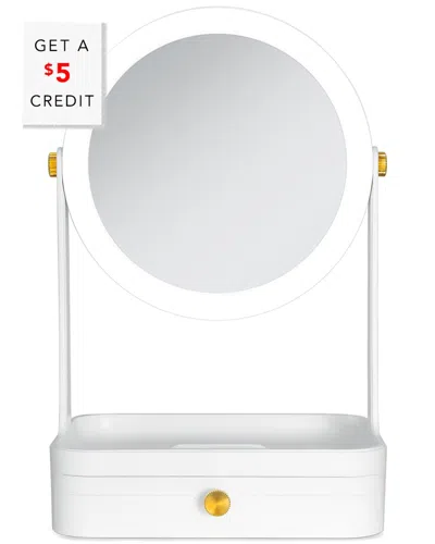 Zadro Makeup Mirror With Accessory Tray & Storage Drawer With $5 Credit In White