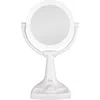 Zadro Max Bright Lighted Makeup Mirror With 10x/1x Magnification & Storage Tray In White