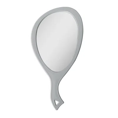 Zadro Medium Teardrop Handheld Mirror With Curved Handle - Pebble Gray
