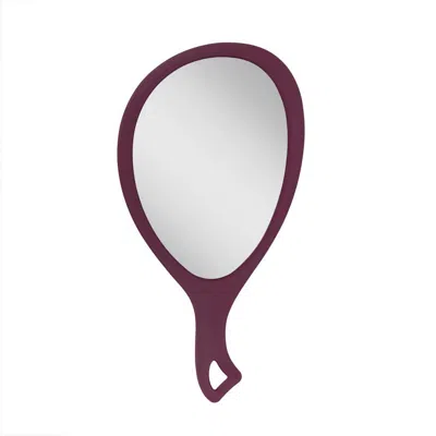 Zadro Medium Teardrop Handheld Mirror With Curved Handle - Purple Garnet
