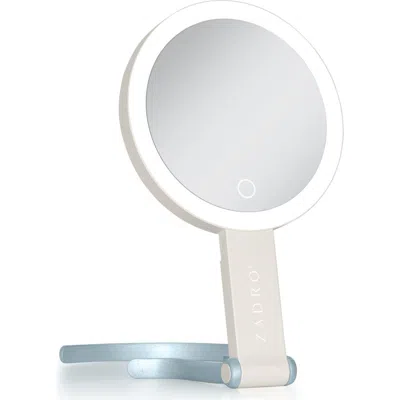 Zadro Multi-position Lighted Travel Hand Mirror With 10x/1x Magnification In White