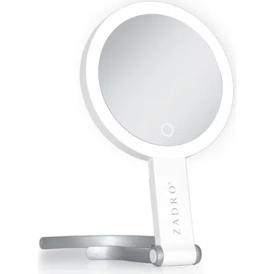 Zadro Multi-position Lighted Travel Hand Mirror With 10x/1x Magnification