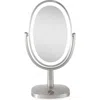Zadro Newport Lighted Makeup Mirror With 5x/1x Magnification & Touch Pad In Satin Nickel