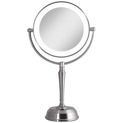Zadro Next Generation 19" High Satin Nickel Cordless Led Usb Vanity Mirror In Animal Print