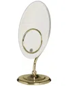 Zadro Oval Tri-optics Pedestal Vanity Mirror With Triple In Silver