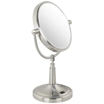 Zadro Satin Nickel 7" Wide Cordless Led Lighted Vanity Make-up Mirror