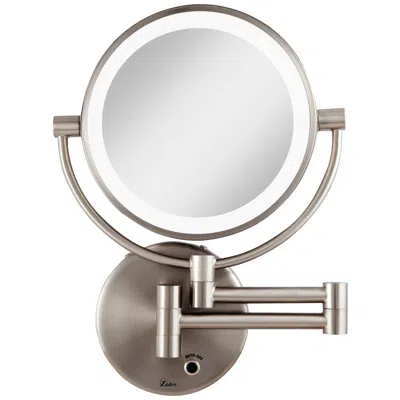 Zadro Satin Nickel Battery Powered Adjustable Led Light Vanity Wall Mirror