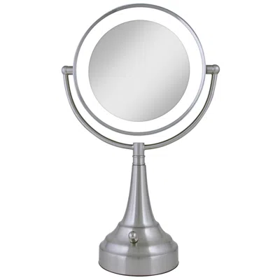 Zadro Satin Nickel Double-sided Round Led Vanity Mirror