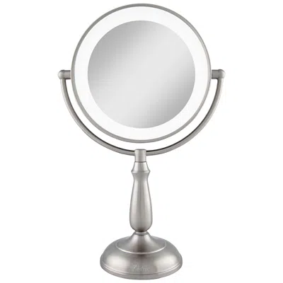 Zadro Satin Nickel Lighted Led Touch 10x Magnified Makeup Mirror