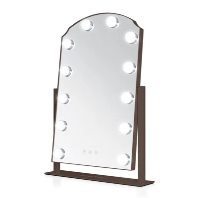 Zadro Scalloped Edge Hollywood Led Vanity Mirror - Chocolate In Brown