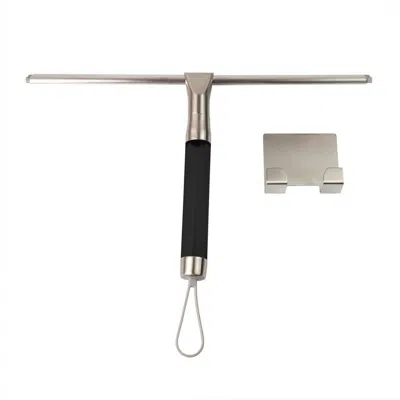 Zadro Shower Squeegee With Hanging Loop And Wall Mount - Black
