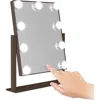 Zadro Small Vertical Hollywood Makeup Mirror With Lights In Chocolate