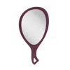 Zadro Teardrop Handheld Mirror With Handle In Purple Garnet