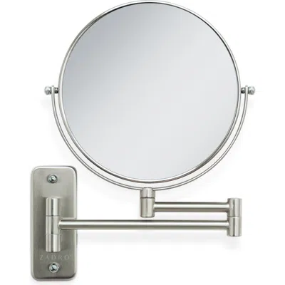 Zadro Wall Mounted Makeup Mirror With 5x/1x Magnifications In Satin Nickel