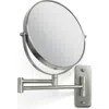 Zadro Wall Mounted Makeup Mirror With 8x/1x Magnifications In Satin Nickel