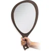 Zadro Xl Teardrop Handheld Mirror With Handle In Brown