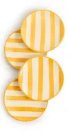 Zafferano Dessert Plate Set Of 4 Yellow In Yellow