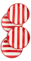 Zafferano Dessert Plates Set Of 4 Red In Red