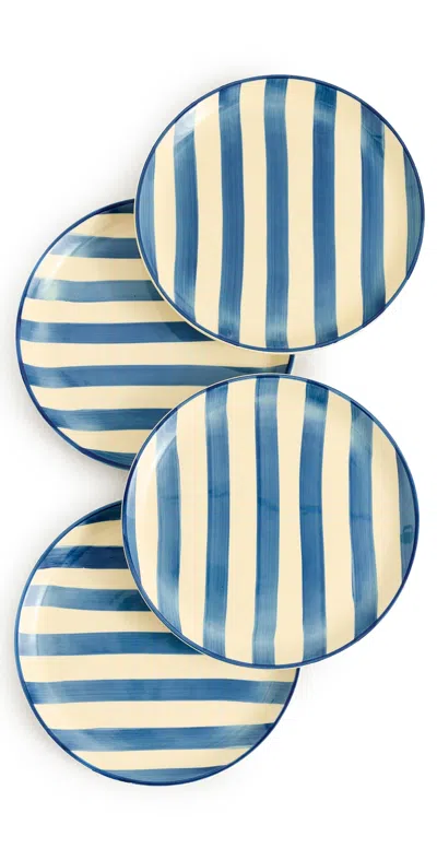 Zafferano Dinner Plates Set Of 4 Blue Stripe
