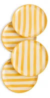 Zafferano Dinner Plates Set Of 4 Yellow Stripe In Yellow