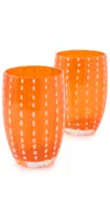 Zafferano Perle Tumbler Set Of 2 Orange In Orange