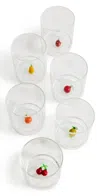Zafferano Tecca Fruita Tumbler Set Of 6 Assorted In Transparent