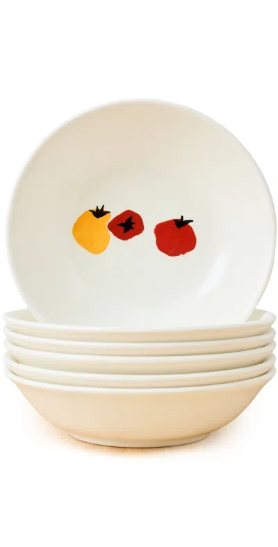 Zafferano Tomato Deep Plate Set Of 6 Tomato