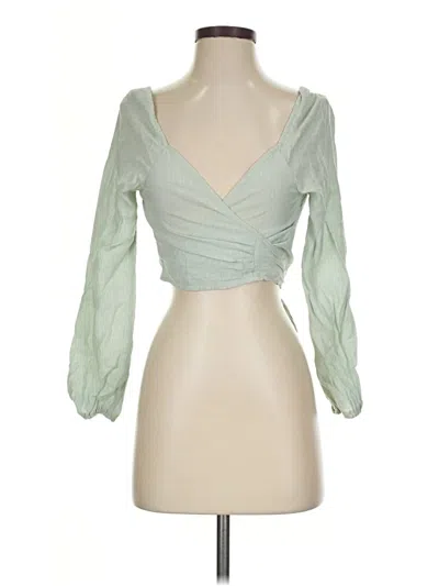 Pre-owned Zaful 3/4 Sleeve Blouse In Green